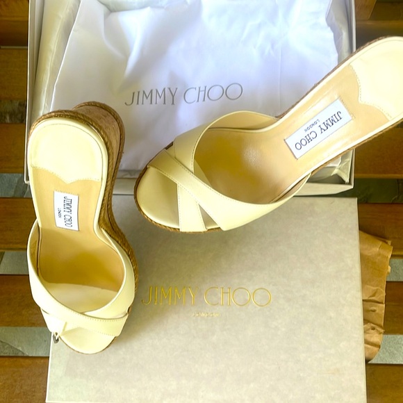 NIB Jimmy Choo off -white Almer mules Sz 40 - Picture 3 of 8